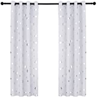 Los mejores  - Anjee Cortinas Opacas con ojete Cortinas térmicas de Estrella Plateada 2 Paneles 46 x 54 Pulgadas para habitación…
